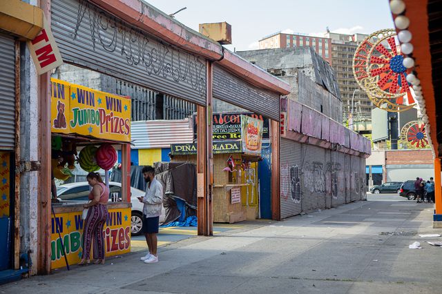 Businesses on the Coney Island boardwalk